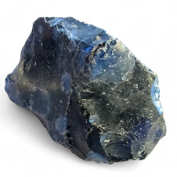 Cobalt Blue‎ Art Glass Cullet Glowing Translucent Manganese Slag #4GX104